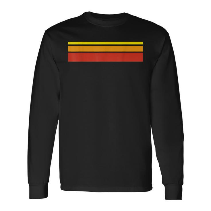 Warm Color Stripes Red Orange Yellow Long Sleeve T-Shirt