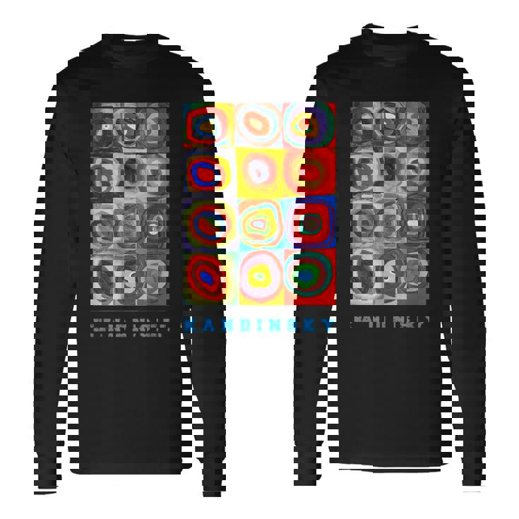 Wassily Kandinsky Color Estudio Cuadrados Círculos Concéntricos Camiseta de manga larga