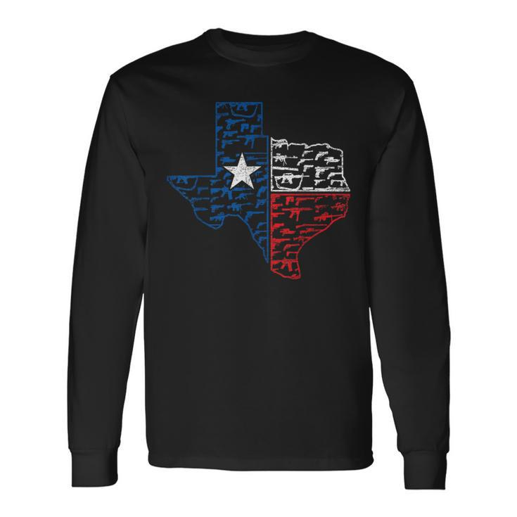 Weapons Texas Flag Usa Texas Langarmshirts Geschenkideen