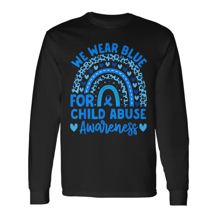 We Wear Blue Child Abuse Prevention Child Abuse Awareness Long Sleeve T-Shirt