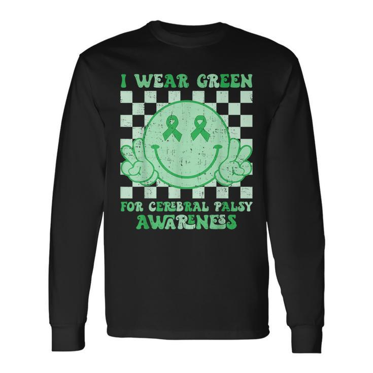 I Wear Green For Cerebral Palsy Awareness Green Ribbon Long Sleeve T-Shirt