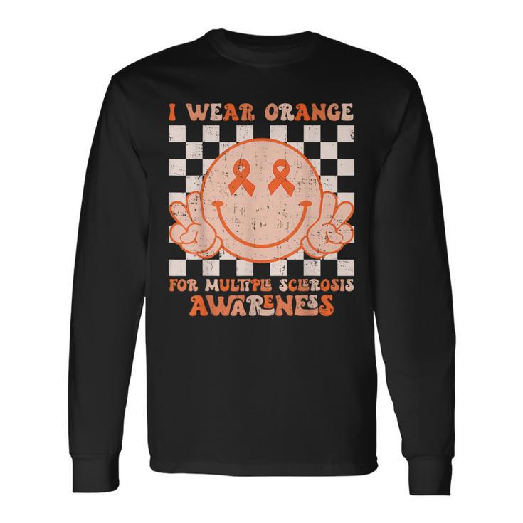 I Wear Orange For Multiple Sclerosis Awareness Ms Warrior Long Sleeve T-Shirt