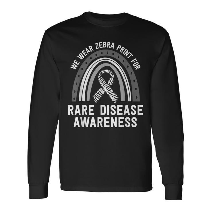 We Wear Zebra Print Rare Disease Awareness Eds Family Group Long Sleeve T-Shirt