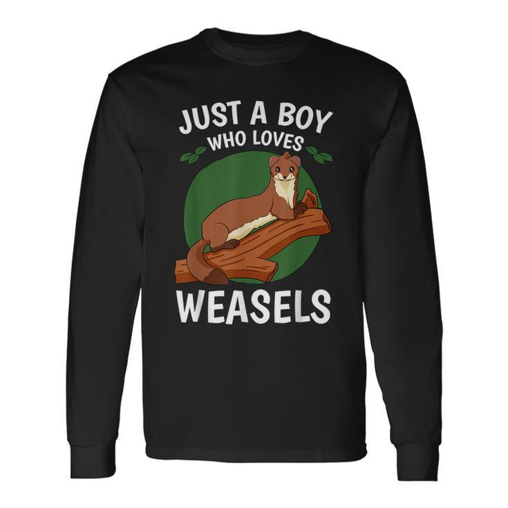 Weasel Lover Zookeeper Boy Veterinarian Breeder Zoologist Long Sleeve T-Shirt