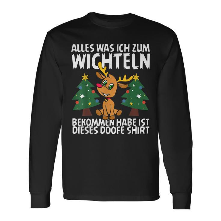 Weihnachts-Wichtel Schwarz Langarmshirts, Lustiges Motiv für Feiern Geschenkideen