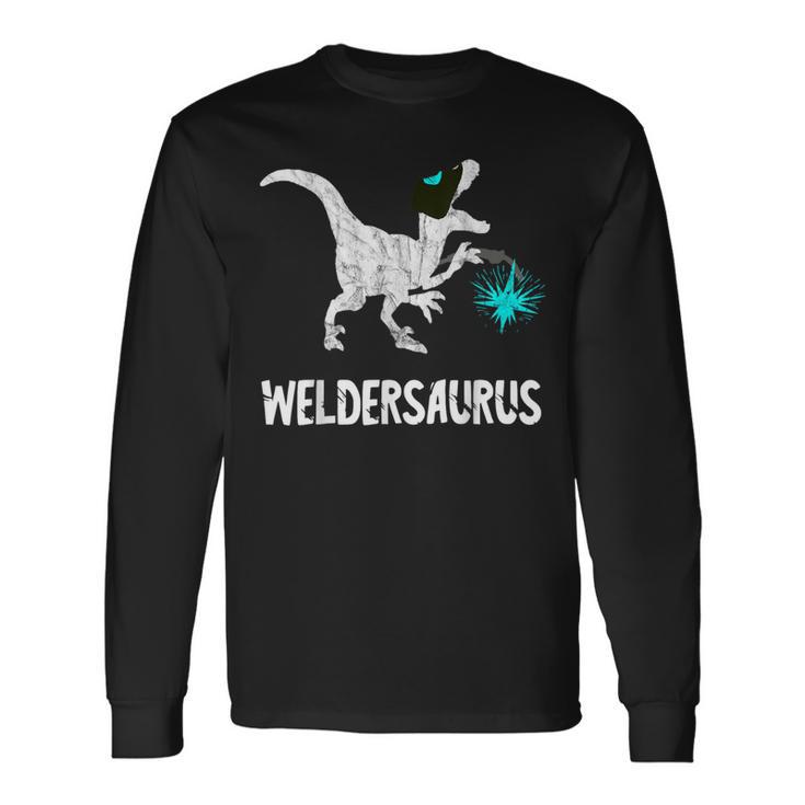 Welder Dinosaurs Mig Welding Dino Sl Worker T-Rex Long Sleeve T-Shirt