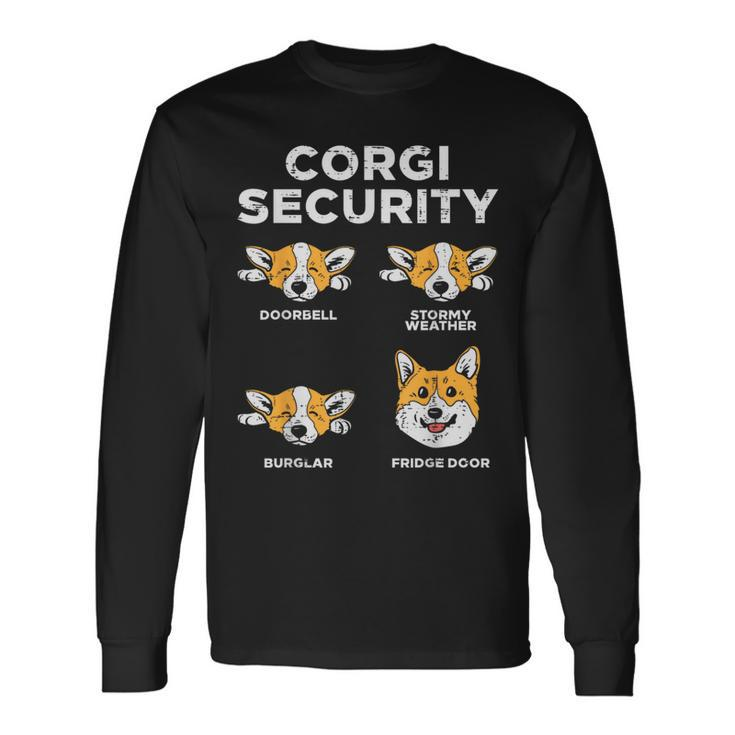 Welsh Corgi Security Animal Pet Dog Lover Owner Long Sleeve T-Shirt Gifts ideas