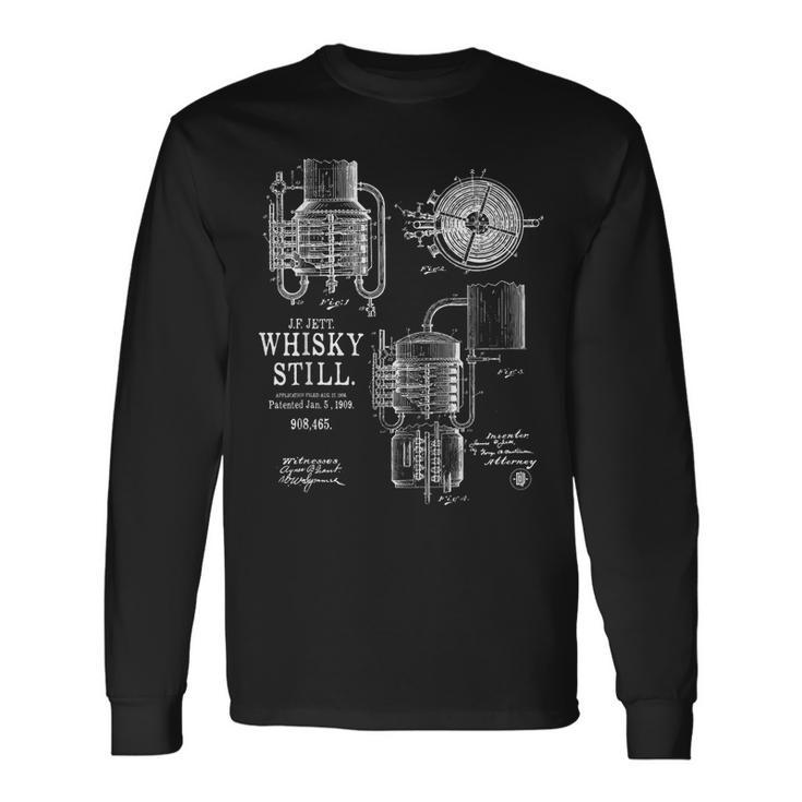 Whisky Still Patent Vintage For Whisky Fans Long Sleeve T-Shirt
