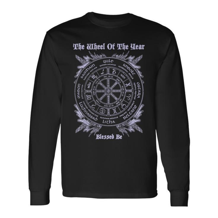 Wicca Wheel Of The Year T Blessed Be T Long Sleeve T-Shirt