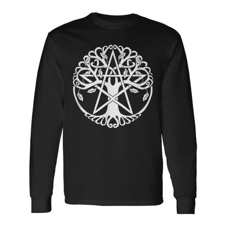 Wiccan Nature Witch Tree Pentacle Long Sleeve T-Shirt