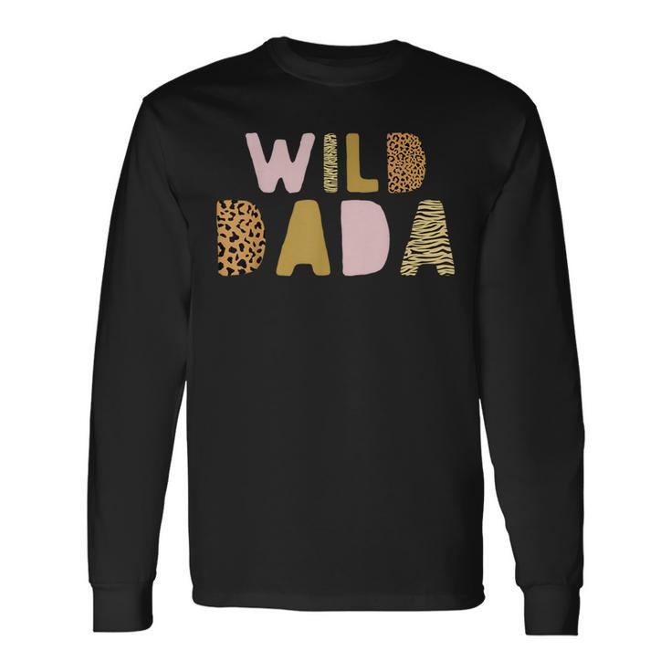 Wild One Dada Two Wild Birthday Outfit Zoo Birthday Animal Long Sleeve T-Shirt