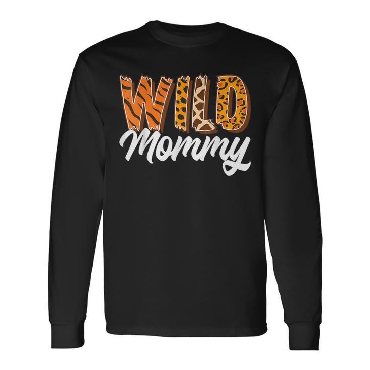 Wild One Mommy Two Wild Family Birthday Zoo Animal Matching Long Sleeve T-Shirt