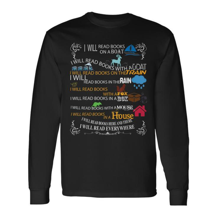 I Will Read Books On A Boat & Everywhere Reading Long Sleeve T-Shirt Gifts ideas