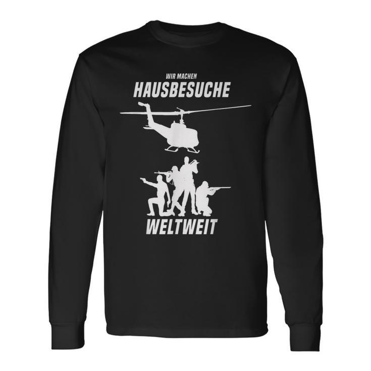 Wir Machen Hausbesuche Worldwide Sergeant Officer Soldiers Langarmshirts Geschenkideen