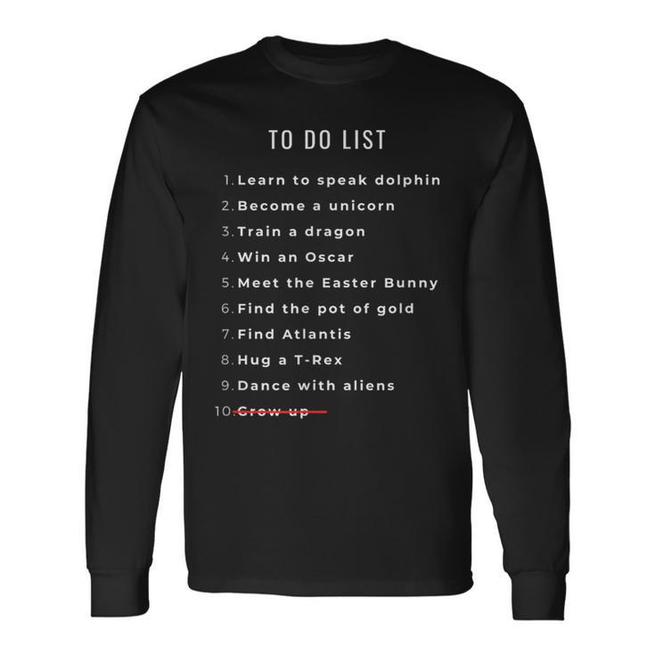 Witzige To-Do-Liste Für Humorvolle Langarmshirts Geschenkideen