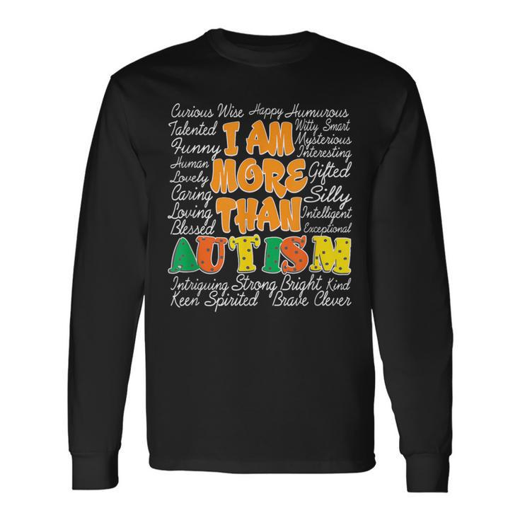 Word Cloud Puzzle Piece Inspirational Autism Awareness Long Sleeve T-Shirt