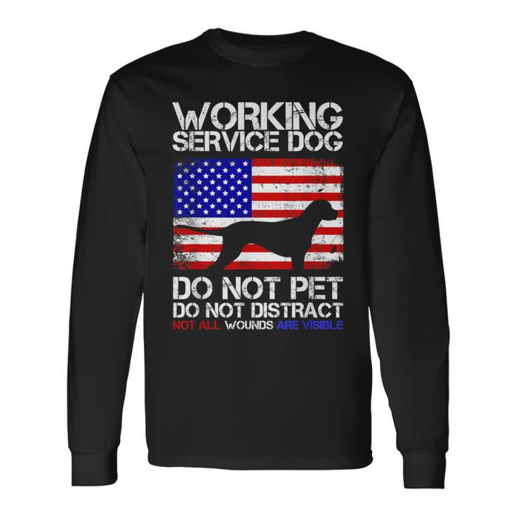 Working Service Dog Assistant Support Ptsd Veteran Long Sleeve T-Shirt
