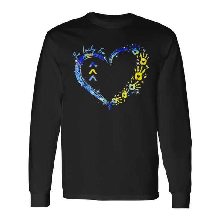 World Down Syndrome Awareness Day Lucky Few T21 Heart Long Sleeve T-Shirt