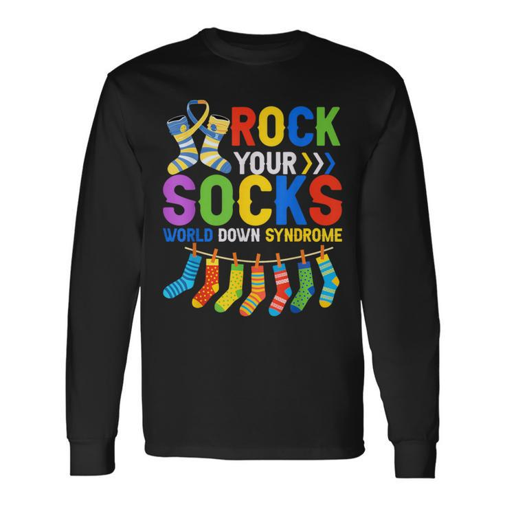 World Down Syndrome Day Awareness Rock Your Socks Long Sleeve T-Shirt Gifts ideas