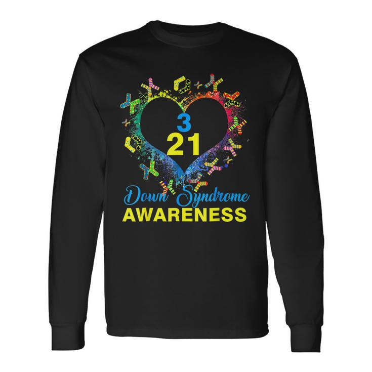 World Down Syndrome Day Awareness Socks Heart 21 March Long Sleeve T-Shirt