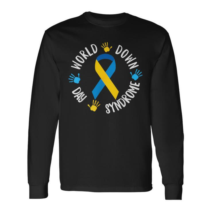 World Down Syndrome Day Awareness Socks Down Right 2024 Long Sleeve T-Shirt