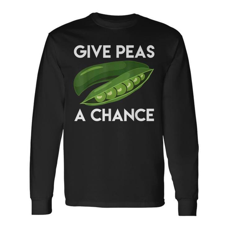 World PeasPeace Give Peas A Chance T Earth Day Long Sleeve T-Shirt