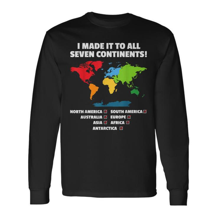 World Traveler Seven Continents 7 Continents Club White Long Sleeve T-Shirt