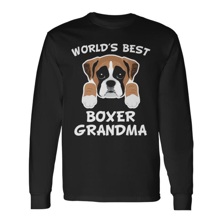 World's Best Boxer Grandma Dog Granddog Long Sleeve T-Shirt