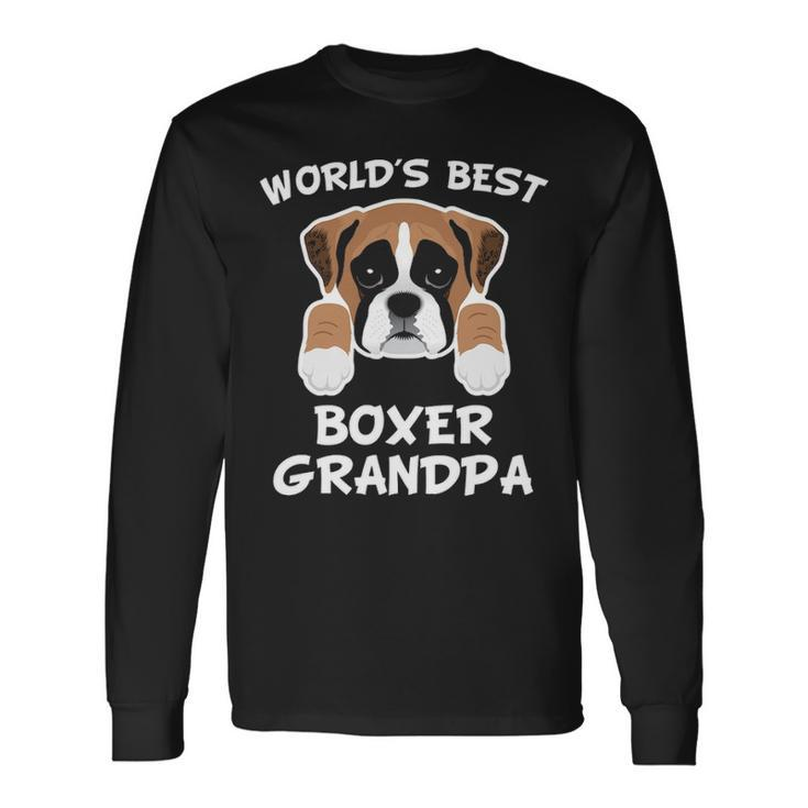 World's Best Boxer Grandpa Dog Granddog Long Sleeve T-Shirt