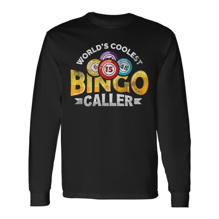 World's Coolest Bingo Caller Vintage Bingo Balls Long Sleeve T-Shirt