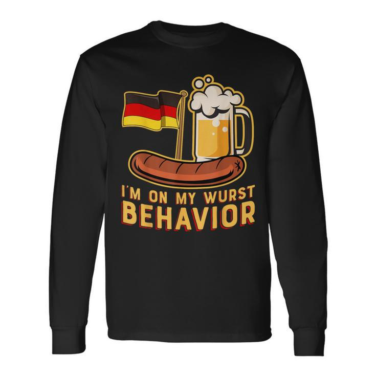 Wurst Behavior German Oktoberfest Beer Long Sleeve T-Shirt