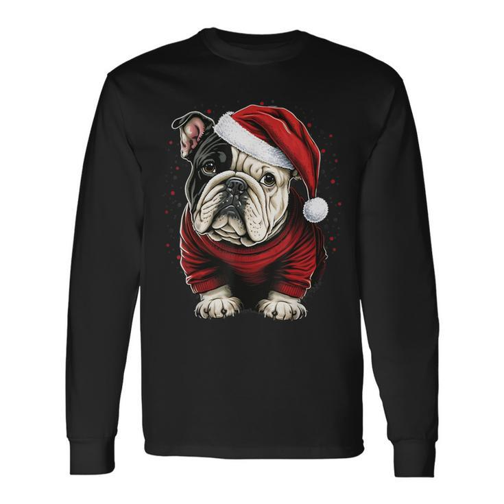 Xmas Bulldog Santa On Christmas Bulldog Long Sleeve T-Shirt