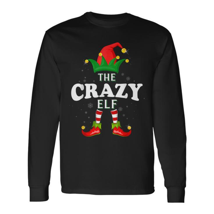 Xmas Crazy Elf Family Matching Christmas Pajama Long Sleeve T-Shirt