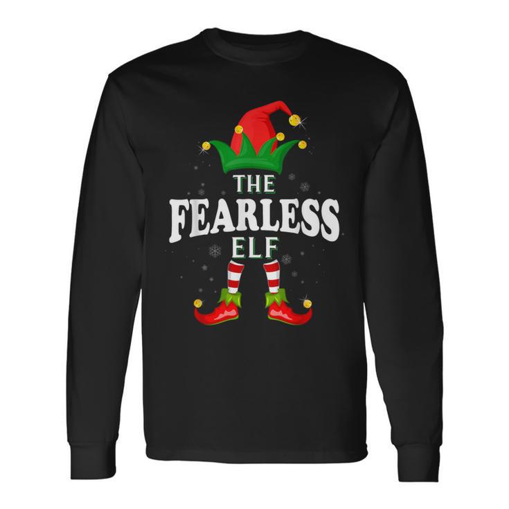 Xmas Fearless Elf Family Matching Christmas Pajama Long Sleeve T-Shirt Gifts ideas