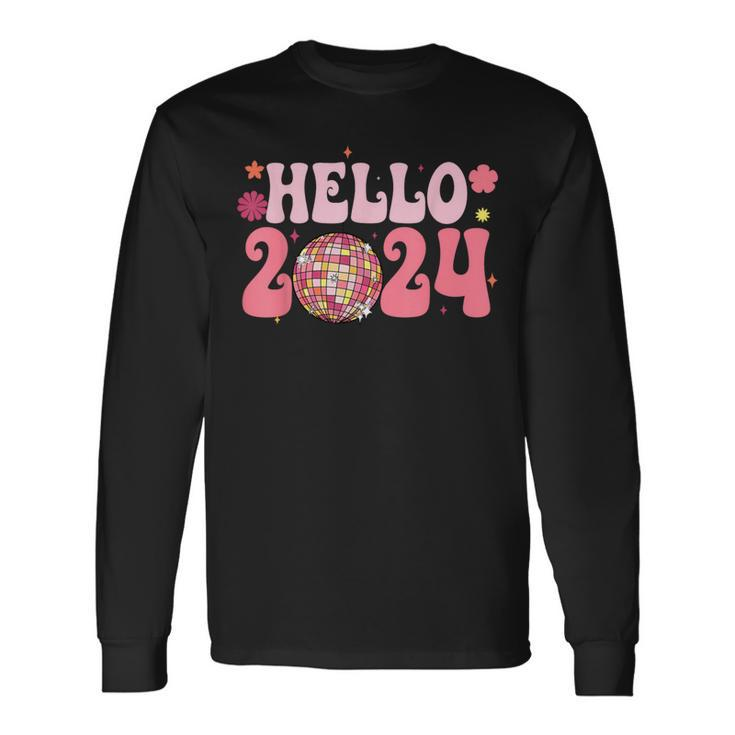 Year End Party Merry Christmas Happy New Year Hello 2024 Long Sleeve T-Shirt