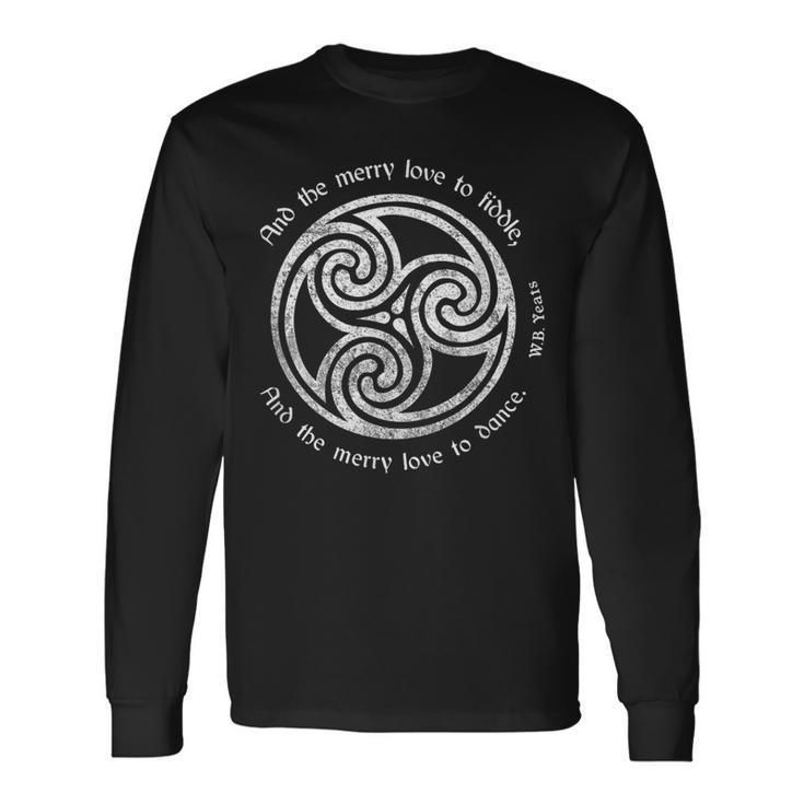 Yeats Poet Irish Poem Celtic Knot Spiral Long Sleeve T-Shirt