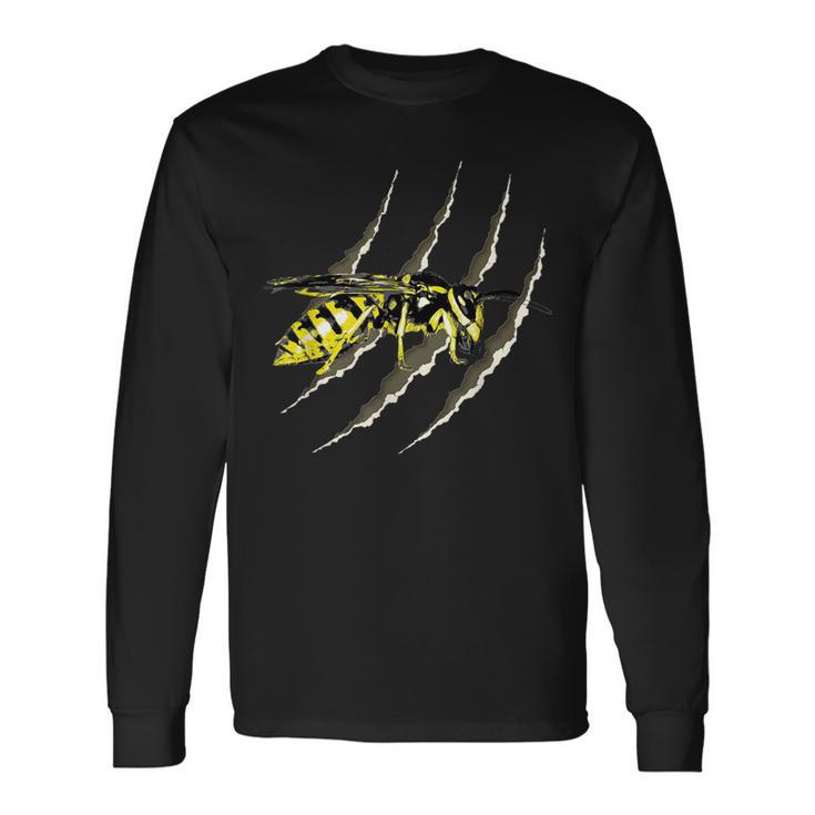 Yellow Jacket Wasp Tear Punk Emo Goth Long Sleeve T-Shirt