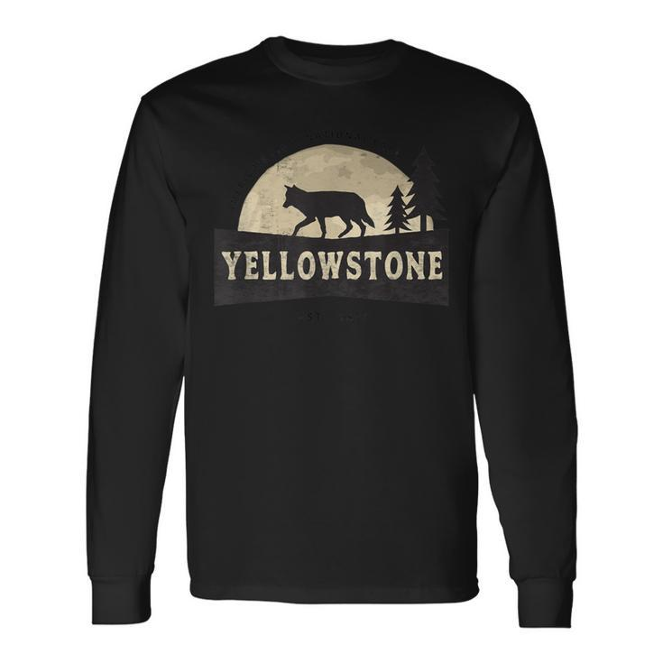 Yellowstone National Park Distressed Vintage Style Long Sleeve T-Shirt