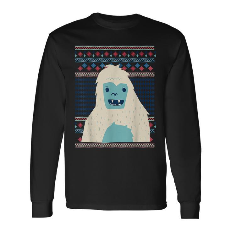 Yeti Monster Bigfoot Sasquatch Snow-Beast Ugly Christmas Fun Long Sleeve T-Shirt