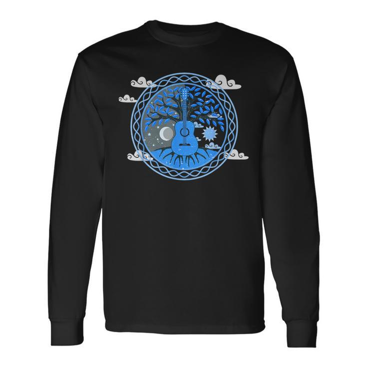 Yggdrasil Nature Musician Tree Of Life Acoustic Guitar Long Sleeve T-Shirt Gifts ideas