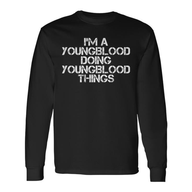 Youngblood Surname Family Tree Birthday Reunion Long Sleeve T-Shirt