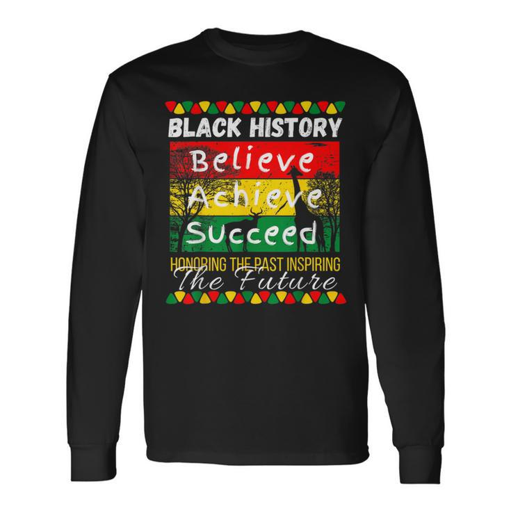 Younged Black Afro African American Black History Pride Long Sleeve T-Shirt