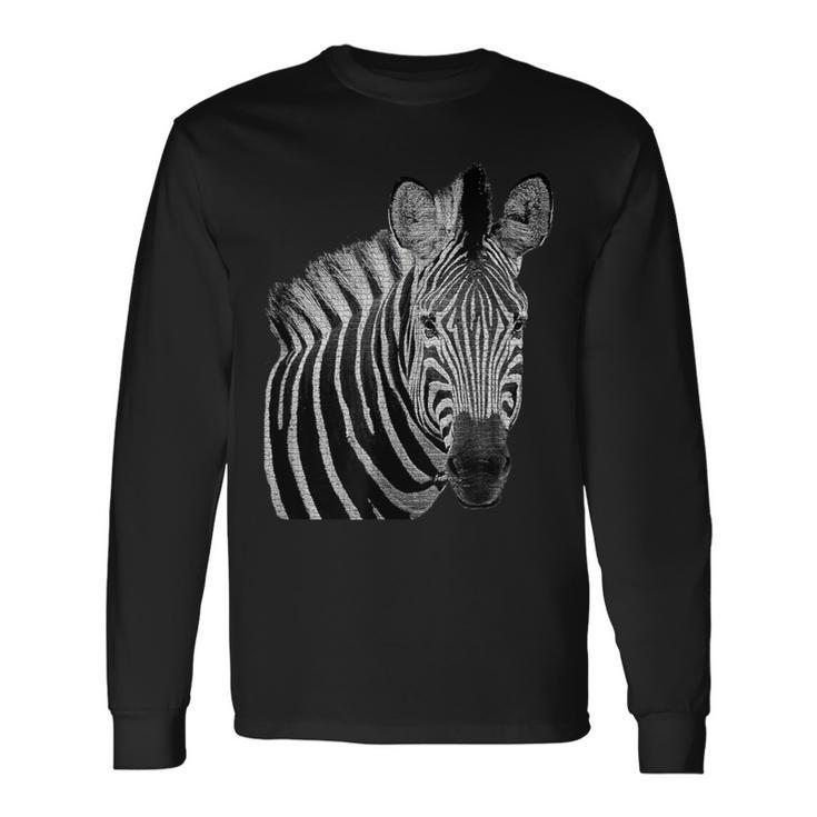 Zebra Face Wildlife Animal African Safari Wild Eyes T Long Sleeve T-Shirt