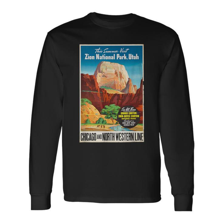 Zion National Park Utah Grand Canyon Hiking Long Sleeve T-Shirt