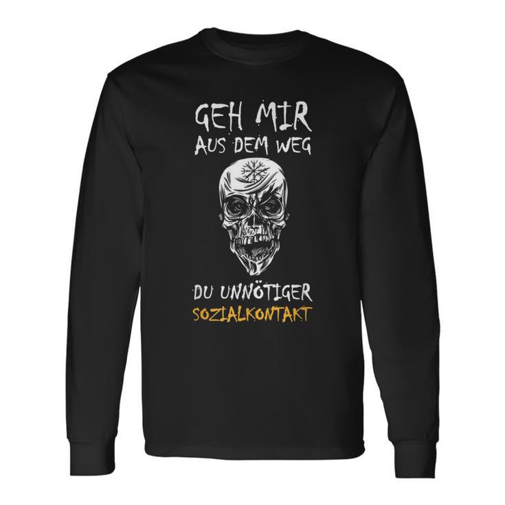 Zombie Skull Langarmshirts - Vermeide unnötigen Sozialkontakt, Lustiges Motiv Geschenkideen