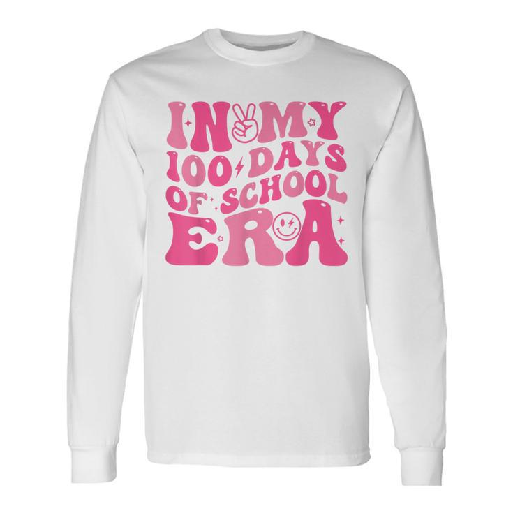 In My 100 Days Of School Era Retro Smile 100Th Day Of School Long Sleeve T-Shirt