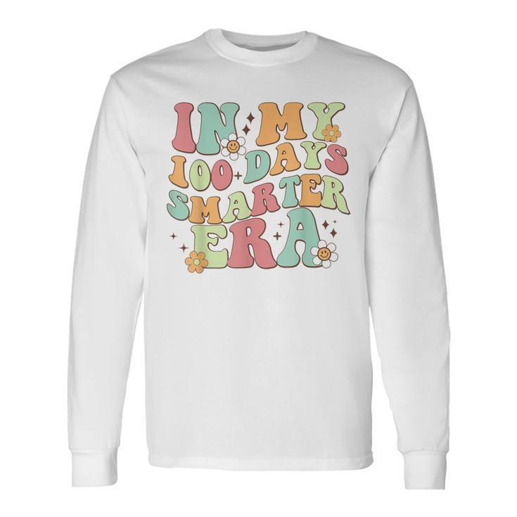 In My 100 Days Smarter Era Retro Smile 100Th Day Of School Long Sleeve T-Shirt