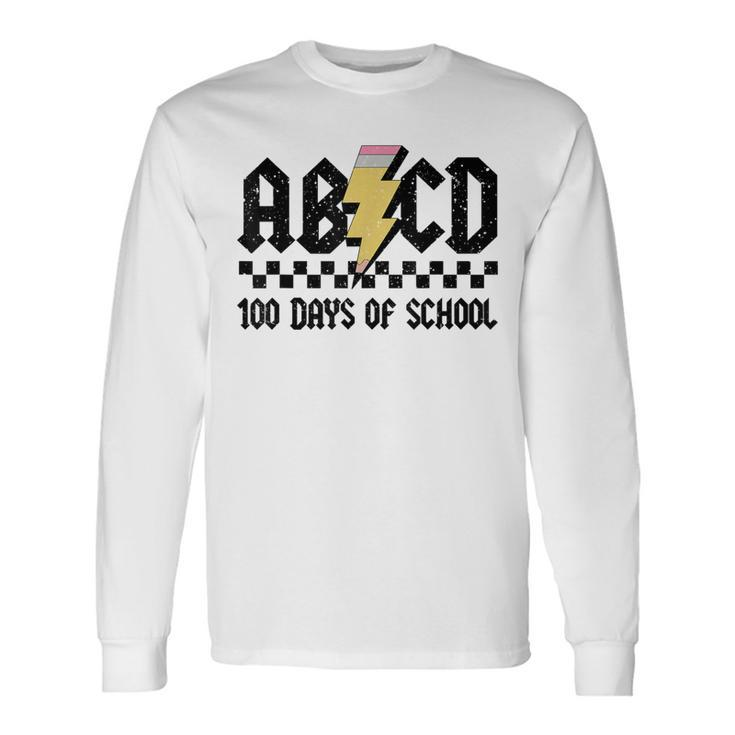 100Th Day 100 Days Of School Abcd Teachers Rock Boys Girls Long Sleeve T-Shirt