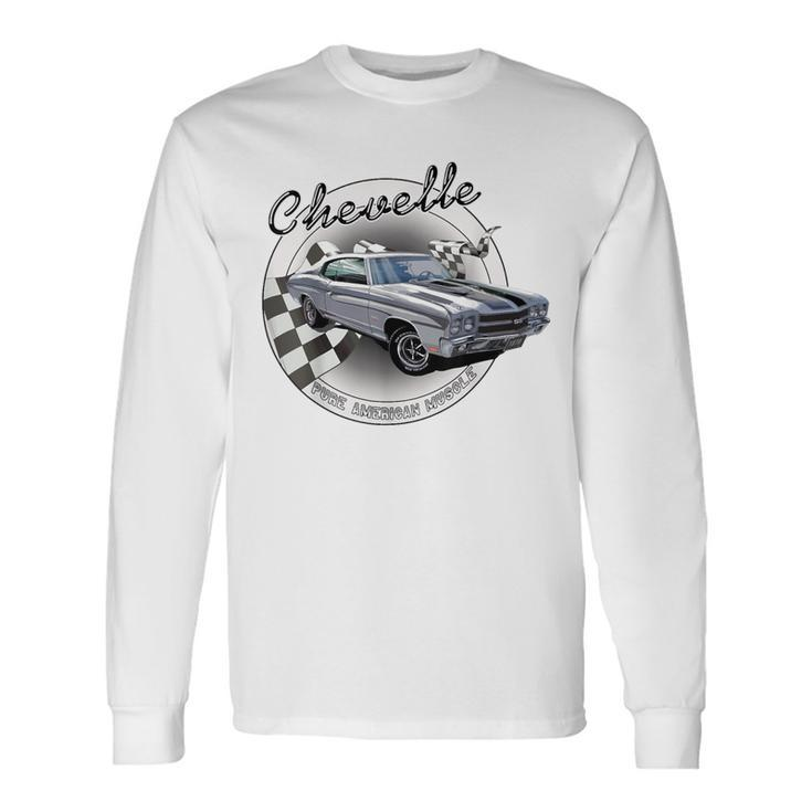 1970 70 Chevelle Ss Cortez Silver Trending Chevys Muscle Car Long Sleeve T-Shirt