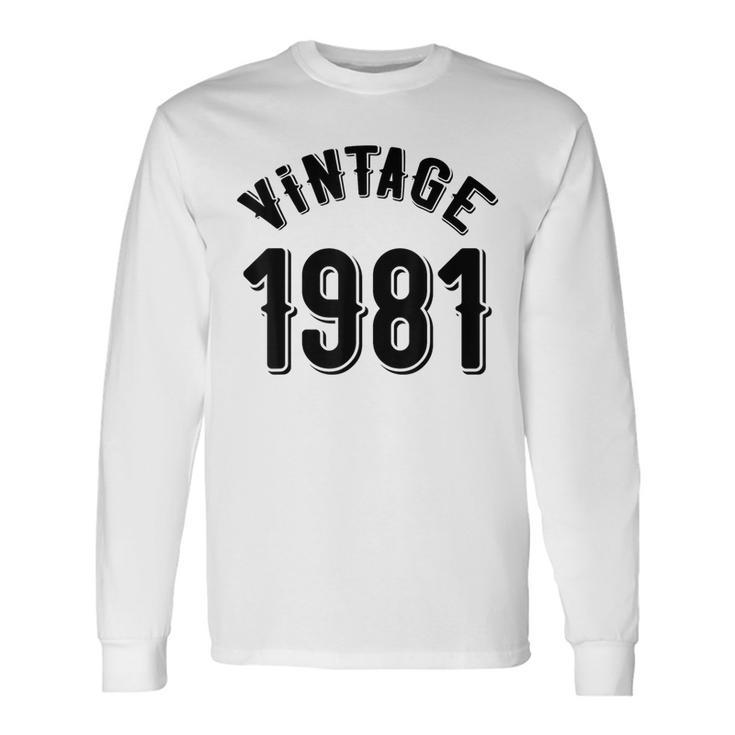 43Rd Birthday Awesome Since 1981 Decorations Vintage Retro Long Sleeve T-Shirt Gifts ideas